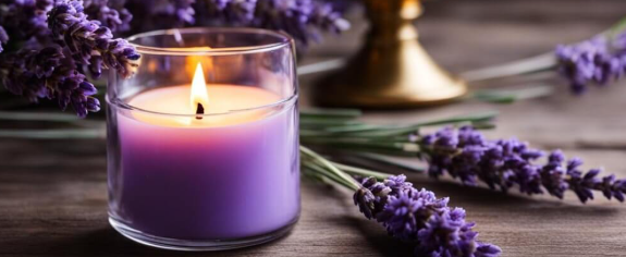 Handgegossene Duftkerze Lavendelruhe aus Soja- und Bienenwachs für Entspannung und Wohlbefinden